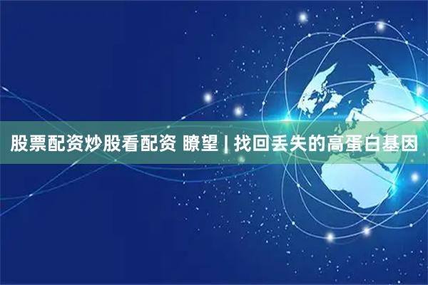 股票配资炒股看配资 瞭望 | 找回丢失的高蛋白基因